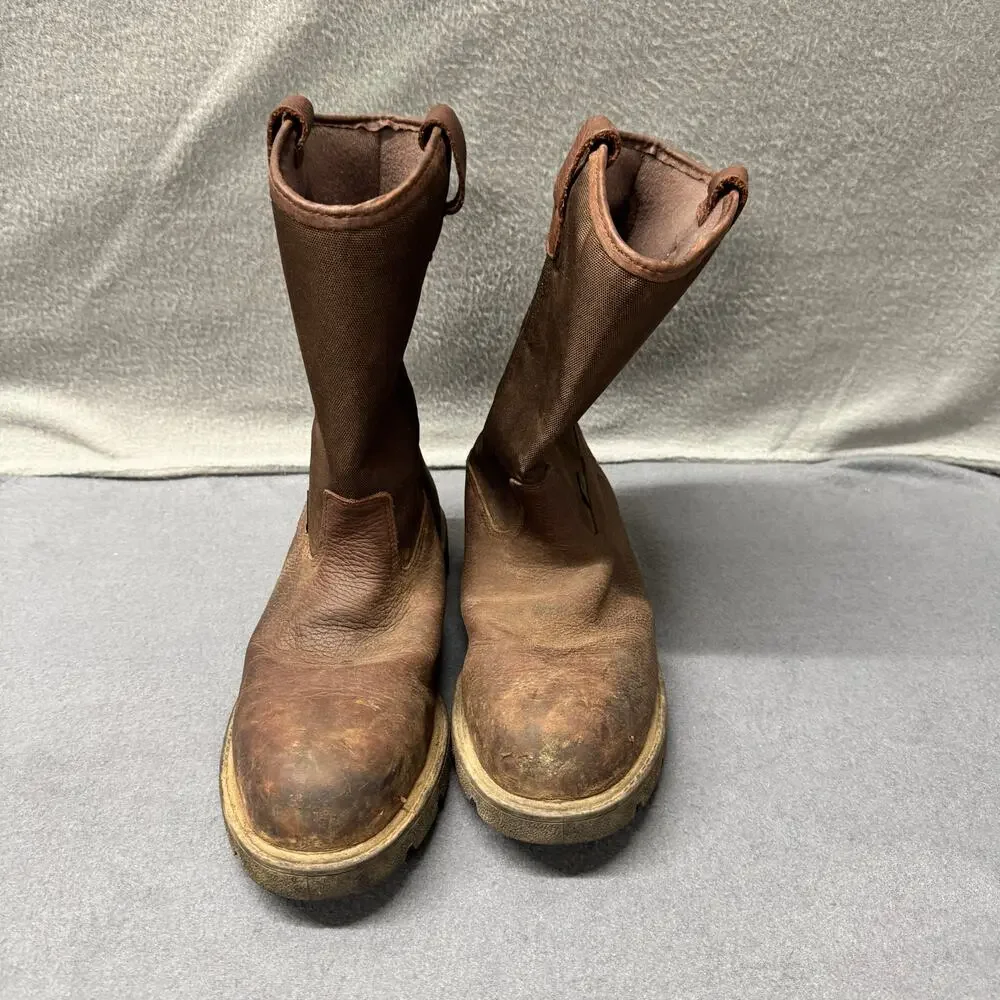 Georgia Boots Wellington Mens 10 M Waterproof‎ Steel Toe Leather Utility Brown